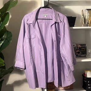 Lavender Short Sleeve Button Up